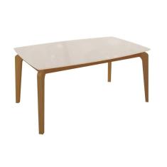 Imagem de Mesa de Sala Jantar Petra c/ Tampo Madeirado c/ Vidro 90x170cm Carvalho/Off White/Vidro Off White - Kappesberg