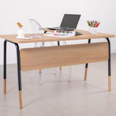 Imagem de Mesa Escrivaninha Estação de Trabalho em L 136cm Hanover/Preto Home Of