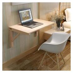 Imagem de Mesa dobrável de parede para cozinha | Mesa de parede dobrável | Mesa dobrável, computador de pendurar para trabalho em casa | Mesa de jantar flutuante com economia de espaço pequeno, dobrável (100 x