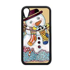Imagem de Capa de Natal com boneco de neve para iPhone XR para proteção de telefone da Apple