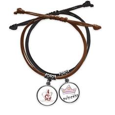 Imagem de DIYthinker Pulseira de esqueleto humano com corrente de mão e corrente de couro estilo princesa