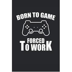 Imagem de Nacido para jugar Forzado a trabajar Portátil para juegos con puntos: Portátil para jugador de computadora, jugador de consola, jugador, estudiante, profesor