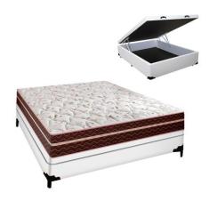 Imagem de Cama Box Baú Solteiro Branca Berlim Probel Molas Superlastic