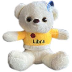 Imagem de Urso Ursinho Pelucia Pequeno Bege Roupinha Signo Libra
