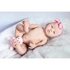 Imagem de Bebê Reborn Menina Silicone, Toma Banho Pronta Entrega - Mundo Azul E