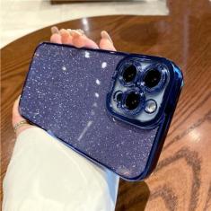 Imagem de Capa de silicone luxuosa com revestimento quadrado Bling Glitter para iPhone 14 13 12 Mini 11 Pro Max X XR XS 7 8 Plus SE2022 Capa macia de lantejoulas, azul marinho, para iPhone 8 Plus