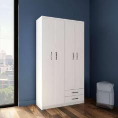 Imagem de Guarda-Roupa Solteiro Genebra 4PT 2GV Branco