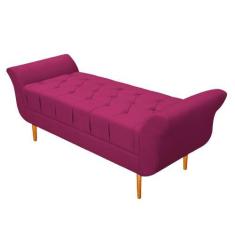 Imagem de Recamier Estofado Ari 140 Cm Casal Suede Pink - Amarena Móveis - Am De