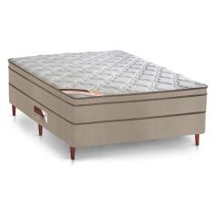 Imagem de Cama Box Casal Castor Revolution com Mola Poket 66x128x188cm – Branco/Bege	