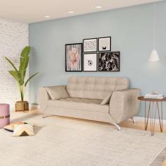 Imagem de Sofá 3 Lugares Luma Suede Bege - Mobly