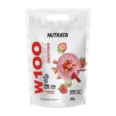 Imagem de 100% Whey Refil 900G Morango - Nutrata