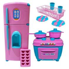 Imagem de Cozinha Infantil Geladeira Fogão Escorredor Louças Divertida - Zuca To
