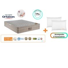 Imagem de Colchão Ortobom Airtech Casal  Padrão Viúva 128x188x30 + 2 Travesseiros de Fibra
