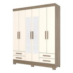 Imagem de Guarda Roupa Solteiro B63 Rústico Off White - Briz Móveis