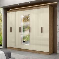 Imagem de Guarda Roupa Casal Espelho 8 Portas 4 Gavetas Mdf Genebra Max