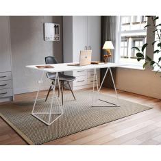 Imagem de Escrivaninha Mesa Bela Vista Branco E Tampo Branco - Branco