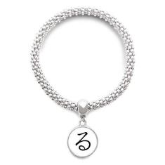 Imagem de DIYthinker Pulseira de prata japonesa Hiragana com pingente redondo e corrente de joias