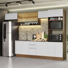 Imagem de Armário De Cozinha Completa 330cm Branco/rustic Stella Madesa 06 Branco/rustic