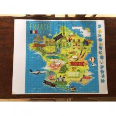 Imagem de Quebra Cabeça Mapa Ilustrativo Da França 676 Pçs - 78 X 78cm