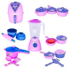 Imagem de Cozinha Infantil Menina Jogo Panela Eletro Forminhas 18Pç - Altimar