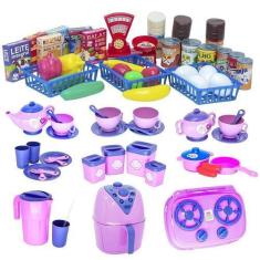 Imagem de Kit Infantil Mercado Completo Cozinha Comida Louça Pote 66Pç - Altimar