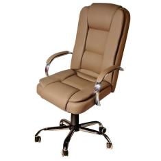 Imagem de Cadeira Giratória Escritório Euro Presidente Caramelo Relax C/ Rodizio Base Cromada - 100% Nacional