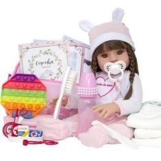 Imagem de Boneca Bebe Reborn Sonho De Amor Silicone E Enxoval Luxo - Cegonha Reb