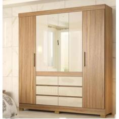 Imagem de Guarda Roupa Casal Com Espelho 4 Portas 6 Gavetas Demóbile Cádis Amend