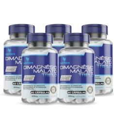 Imagem de Kit Com 05 - Dimagnésio Malato Triplo (Malato, Bisglicinato e Cloreto de Magnésio) 60 Caps 600mg TuttiFlora