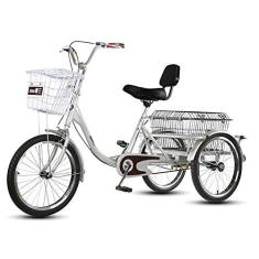 Imagem de Triciclo adulto ao ar livre três rodas bicicleta ajustável assento de encosto bicicleta trike bicicleta grande cesta de carga bicicleta para piquenique, ciclismo, pedalada, compras, trabalho, homens e