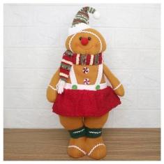 Imagem de Decoração Boneco Natal Biscoito Ginger Natalino 46cm