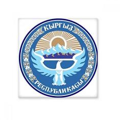 Imagem de ejo de cerâmica com emblema nacional da Ásia do Quirguistão brilhante decalque vitrificado pedra adornada