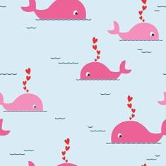 Imagem de Papel de Parede Baleia bebe pink