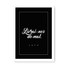 Imagem de Arte Maníacos Quadro Decorativo Livrai-nos Do Mal Fundo  - 23x16,25cm (Moldura caixa em laca )