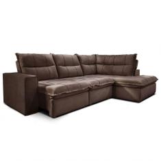 Imagem de Sofá Solar Com 2 Lugares Direito E Chaise Esquerdo Marrom