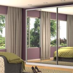 Imagem de Guarda-Roupa Casal 3 Espelhos 3 Portas de Correr Branco