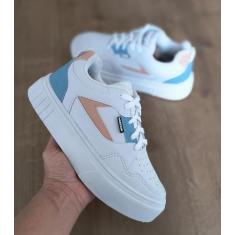 Imagem de Tênis Feminino Cano Baixo Sola Alta Feminino Flat Dia a Dia Trabalho -