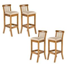 Imagem de Kit 4 Banquetas Alta para Cozinha Americana 36 x 100 Cm Valencia Madei