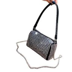 Imagem de Bolsa Feminina Transversal Com Corrente  Laterais Brilho - SMACTUDO