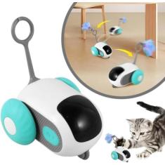 Imagem de Carrinho Elétrico Interativo para Gatos e Pets – Brinquedo Inteligente com USB para Entretenimento e Exercício de Seu Pet (Azul)
