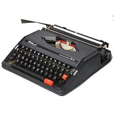 Imagem de Teclado de máquina de escrever sem fio, máquina de escrever mecânica inglesa, máquina de escrever antiquada, 1980 Classic Nostalgia Máquina de escrever manual retrô portátil, máquina de escr