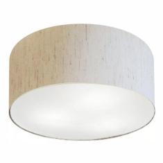 Imagem de Plafon Cilíndrico Md-3058 55X25cm Linho Bege Bivolt