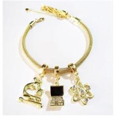 Imagem de Pulseira Biomedicina Pesquisa Química Folheado A Ouro 18k