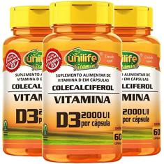 Imagem de Vitamina D3 2000 Ui - 3 Unidades De 60 Cápsulas - Unilife