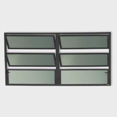 Imagem de Janela de Alumínio Basculante 2 Seções 60x200cm Vidro Mini Boreal Plus Brimak