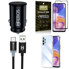 Imagem de Capa Samsung A23 4G +Carregador Veicular Tipo C +Película 3D - Armyshi