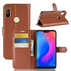 Imagem de XIAOMI Capa para Redmi Note 6 Pro, capa carteira flip de couro PU premium com compartimento para cartão, suporte e fecho magnético [capa interior à prova de choque de TPU] Compatível com XIAOMI Redmi