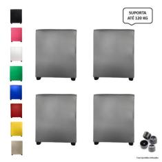 Imagem de Kit 4 Pufs Puff Banqueta Cubo Quadrado Decorativo Casa/Quarto - Mercad