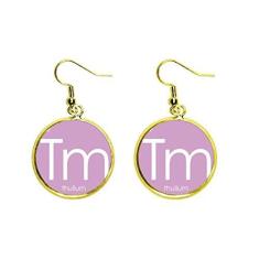 Imagem de Brincos femininos com pingente de orelha de Thulium Tm com elementos de química