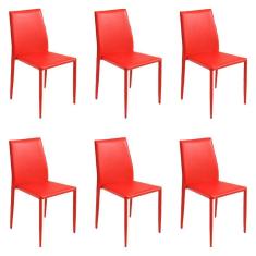 Imagem de Kit 6 Cadeiras Decorativas Sala E Cozinha Karma Pvc 